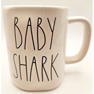 RAE DUNN Artisan Collection #181 "BABY‎ SHARK"  White Mug